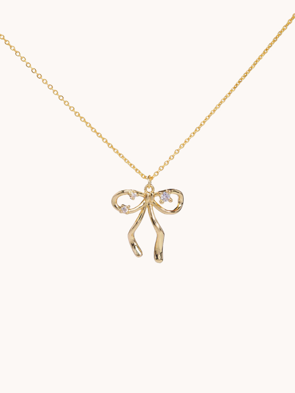 Shiny Ribbon Charm Necklace
