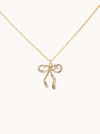 Shiny Ribbon Charm Necklace