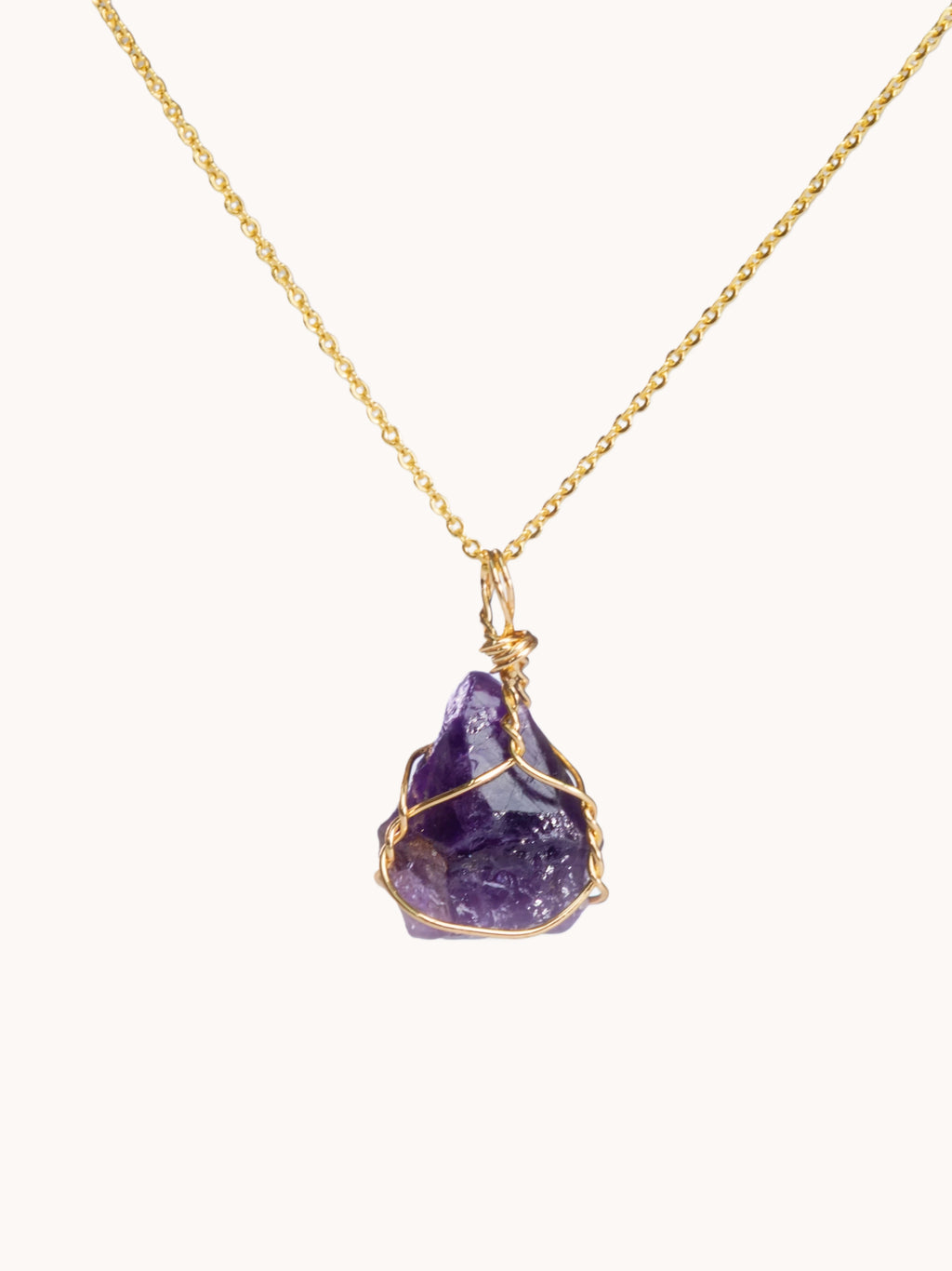 Uncut Natural Amethyst Charm Necklace