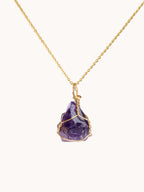 Uncut Natural Amethyst Charm Necklace