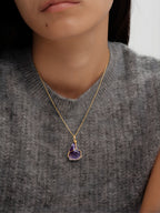 Uncut Natural Amethyst Charm Necklace