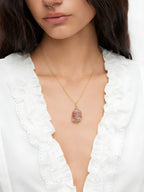 Uncut Natural Strawberry Quartz Charm Necklace