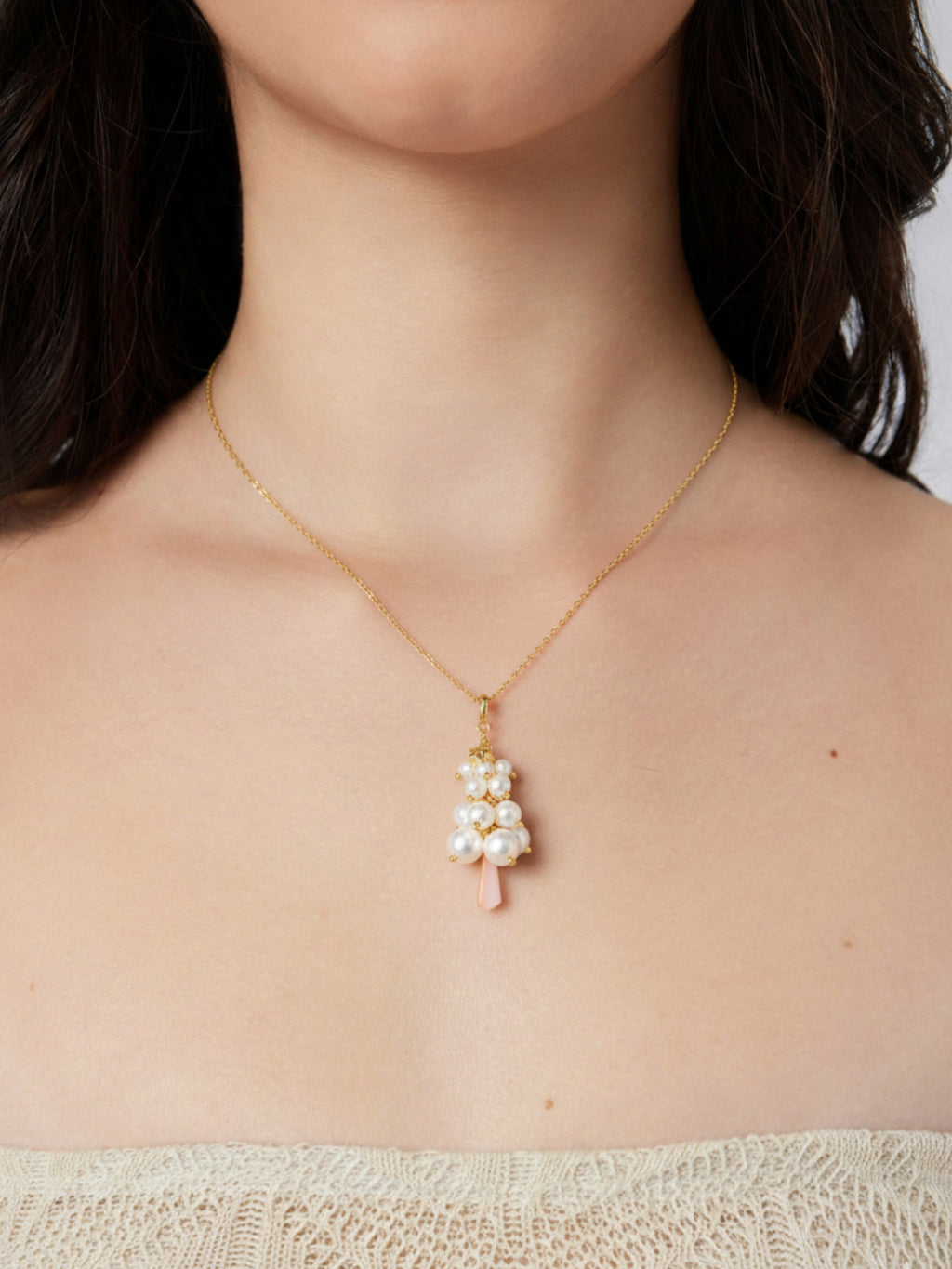 The Pearl Tree Charm Necklace