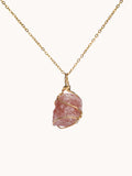 Uncut Natural Strawberry Quartz Charm Necklace
