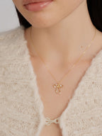 Shiny Ribbon Charm Necklace