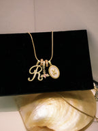 MLC Design Custom Initial Necklace: Teddy Bear