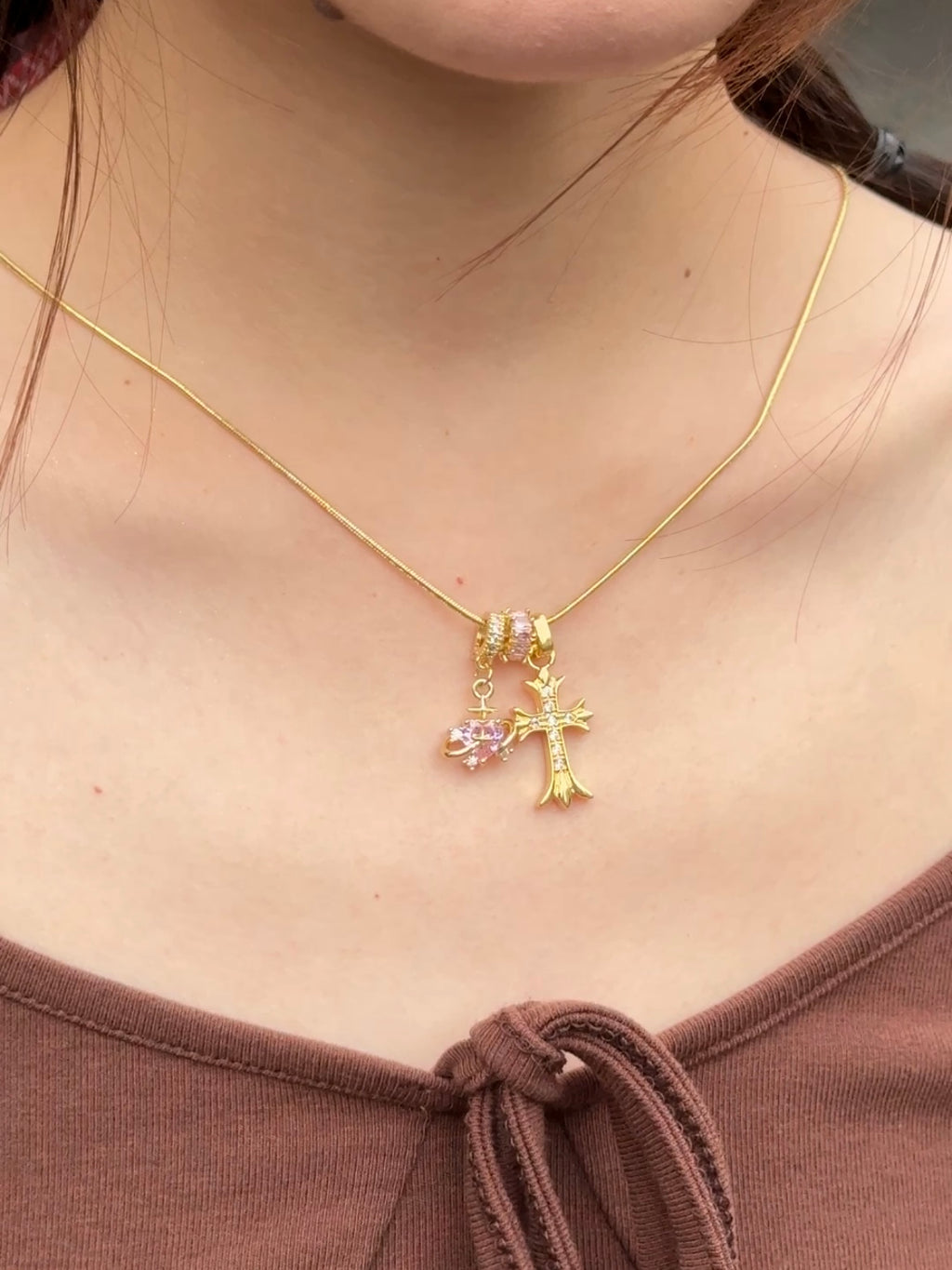 MLC Design Custom Charms Necklace: Gothic & Heart