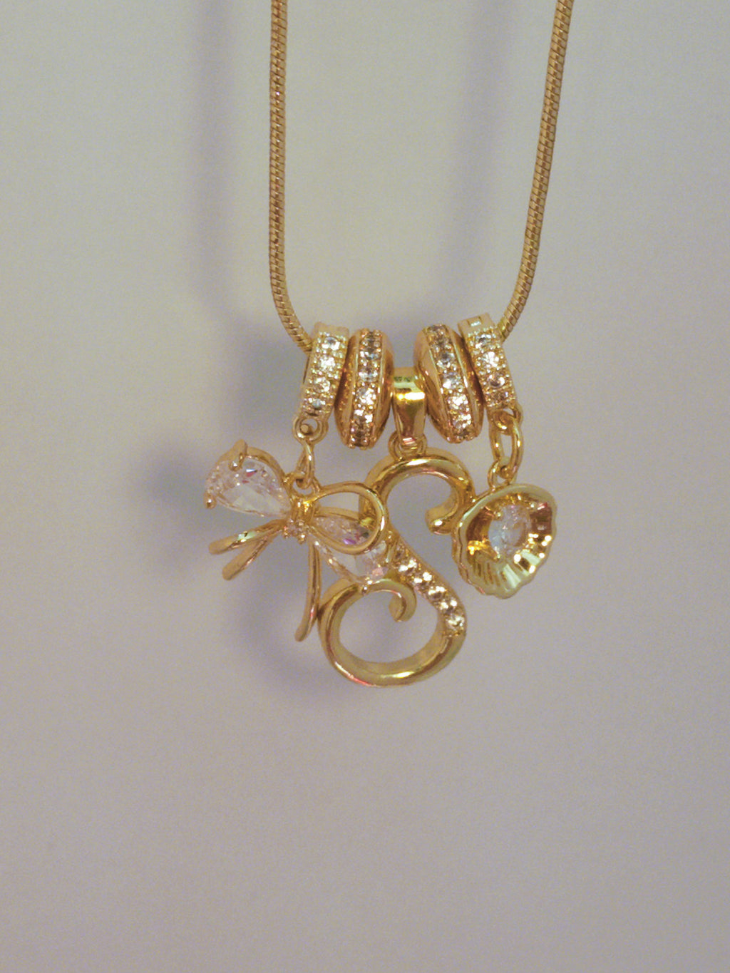 MLC Design Custom Initial Necklace: Ribon& Shell