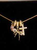 MLC Design Custom Charms Necklace: Ribon& Cross