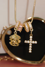 MLC Design Custom Charms Necklace: Carousel & Cross