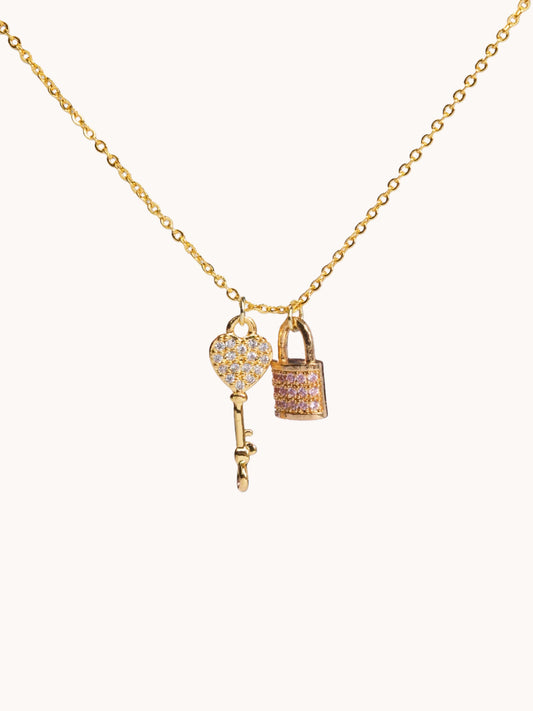 Dainty Charms Necklace Set - "Key to Love"
