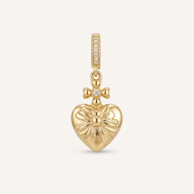 Ribbon Heart Charm