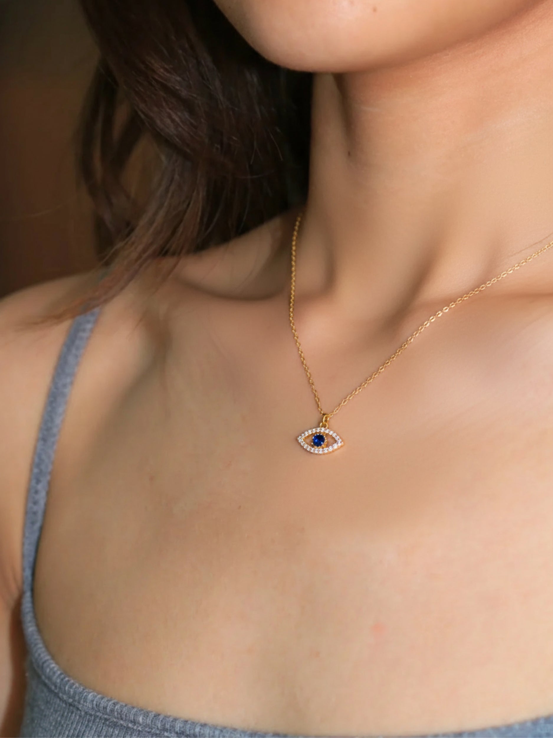 Shiny Evil Eye Charm Necklace