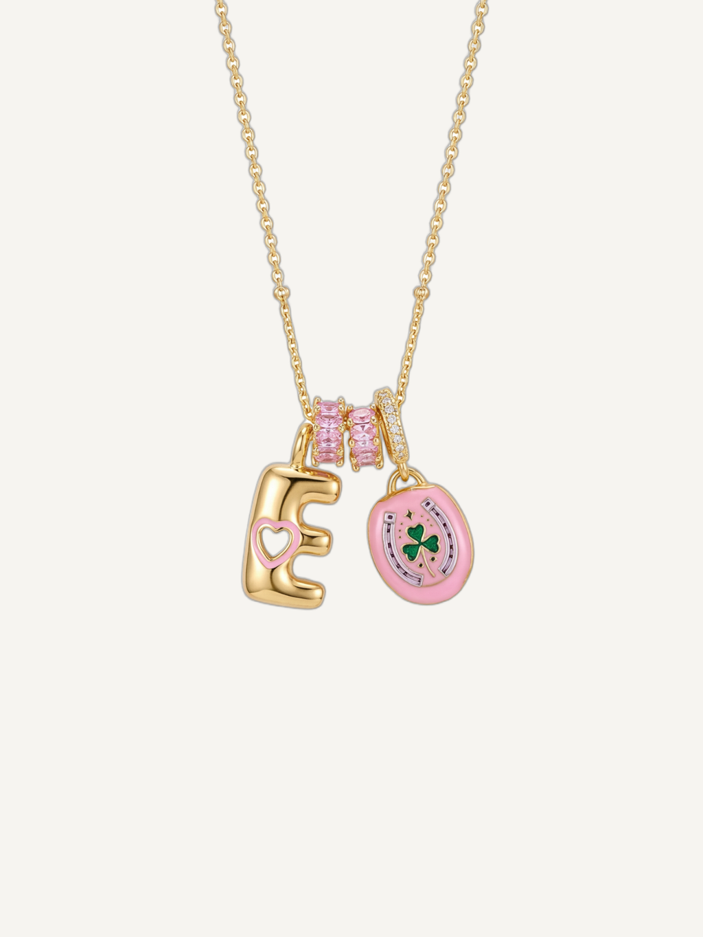YouDesign - マグネット開閉式ラッキーチャーム＆ヴィヴィアンイニシャルネックレス