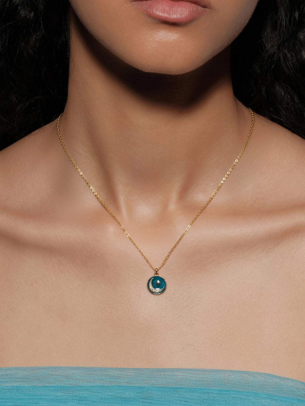 Moonlit Night Blues Charm Necklace