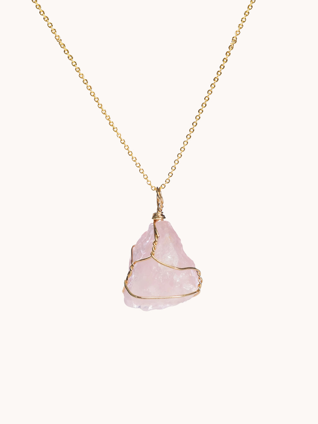 Uncut Natural Rose-Quartz Charm Necklace