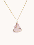 Uncut Natural Rose-Quartz Charm Necklace