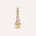 Pink Heart Cupcake Charm