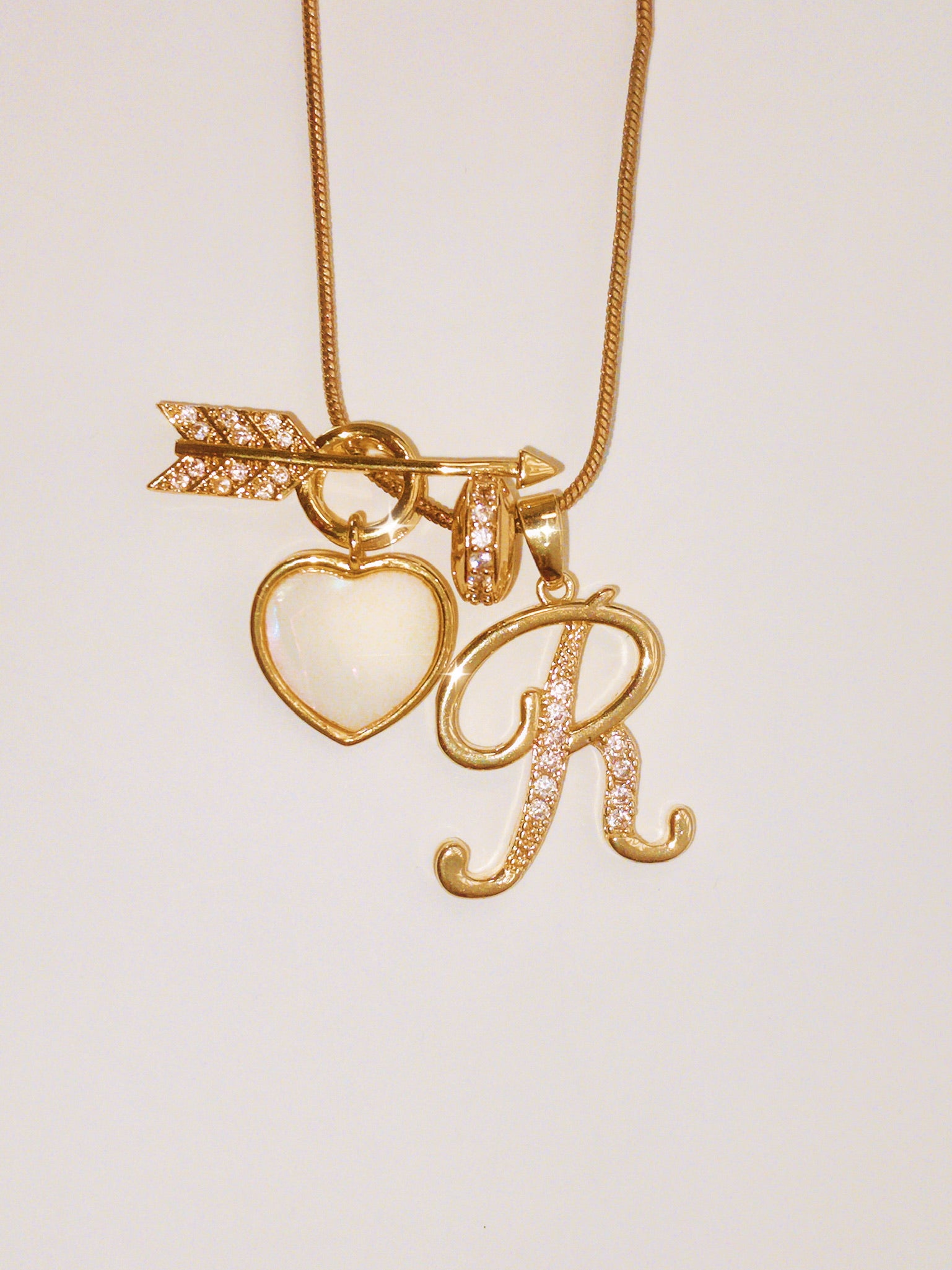 MLC Design Custom Initial Necklace: Cupid's Love