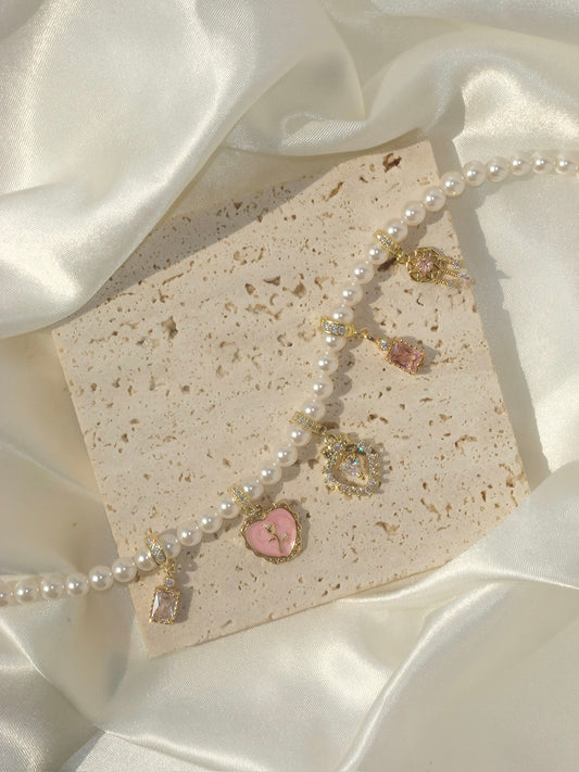 Pearls Charm Necklace - Custom