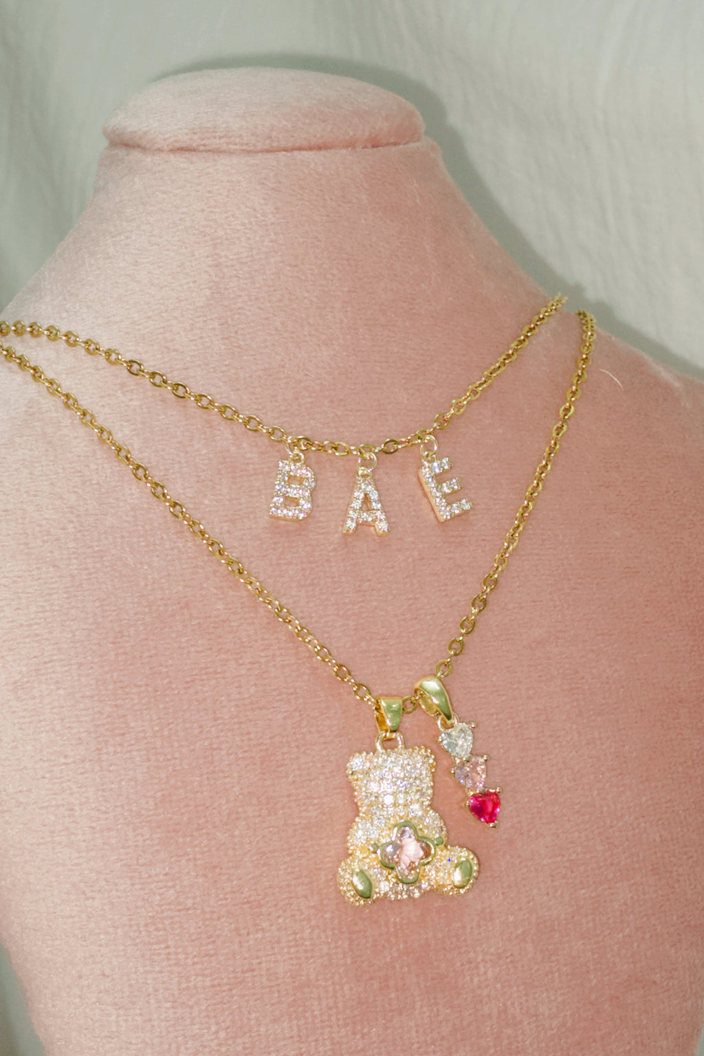 MLC Design Custom Charms Necklace: Shiny Bear Love