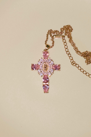 The Drama Sparkly Cross Pendant Necklace