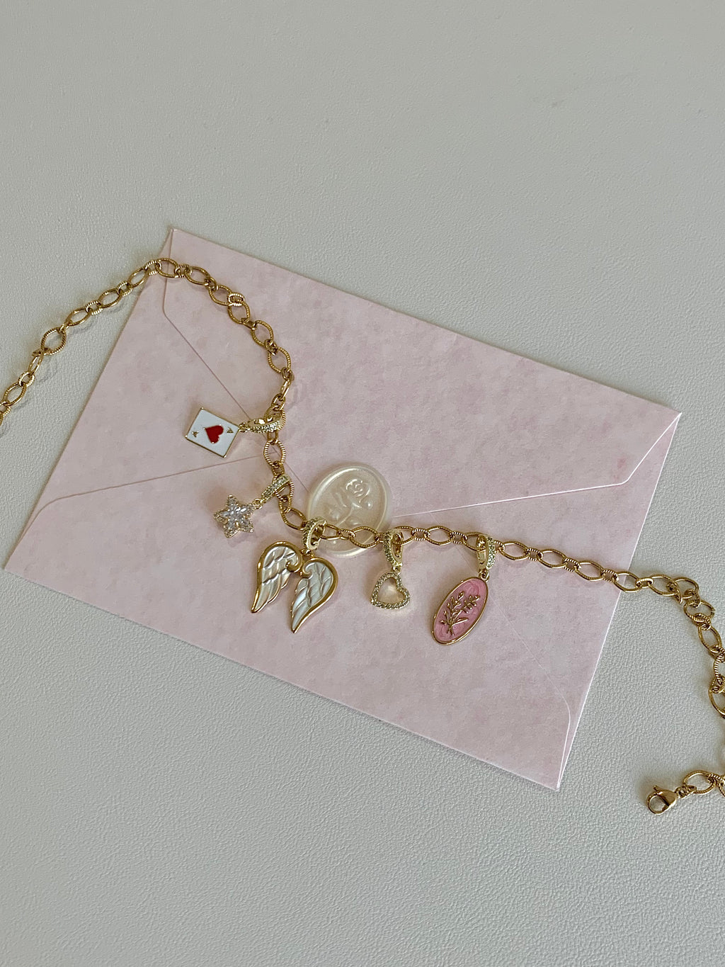 Statement Charms Necklace Set - "Angelica"