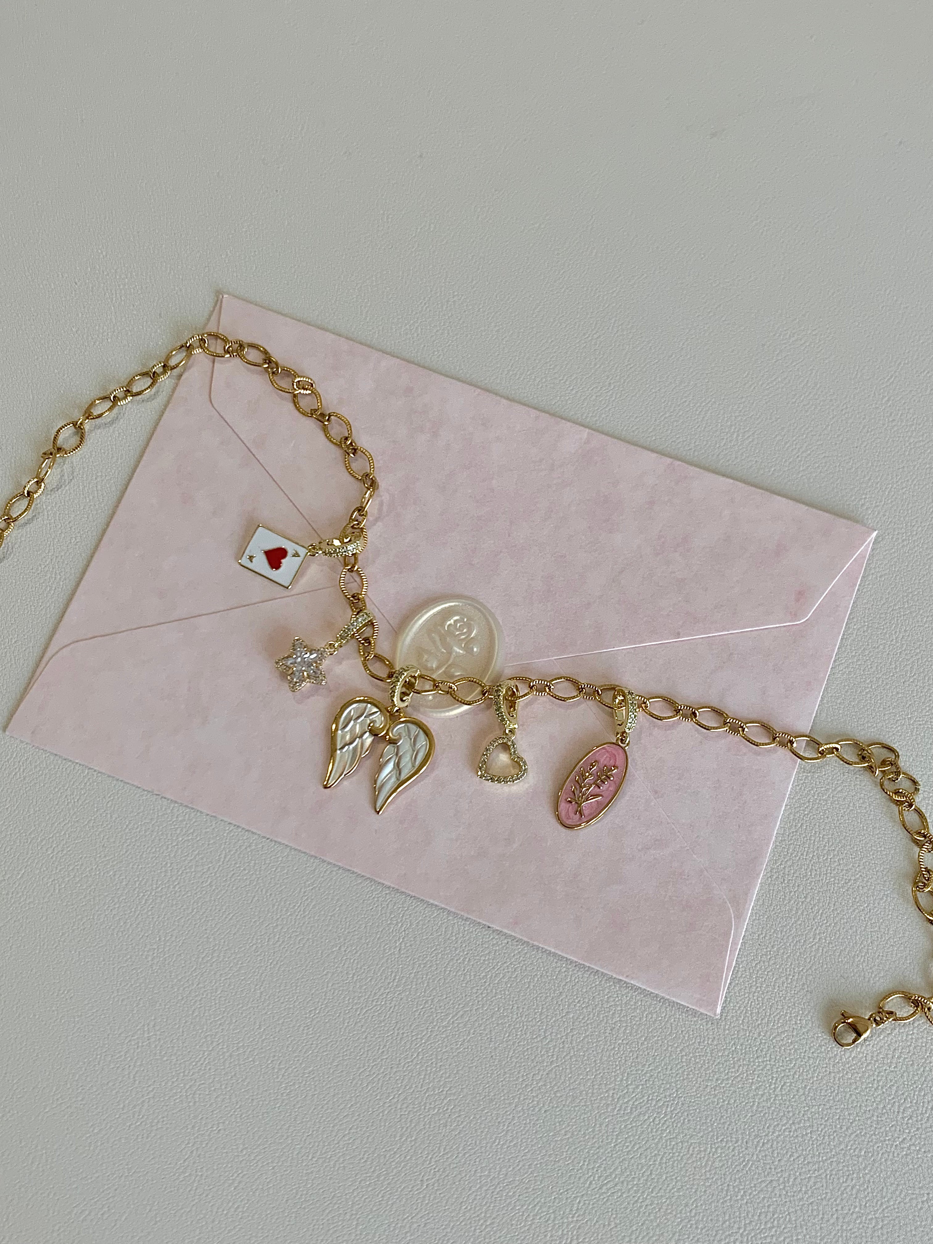 Statement Charms Necklace Set - "Angelica"
