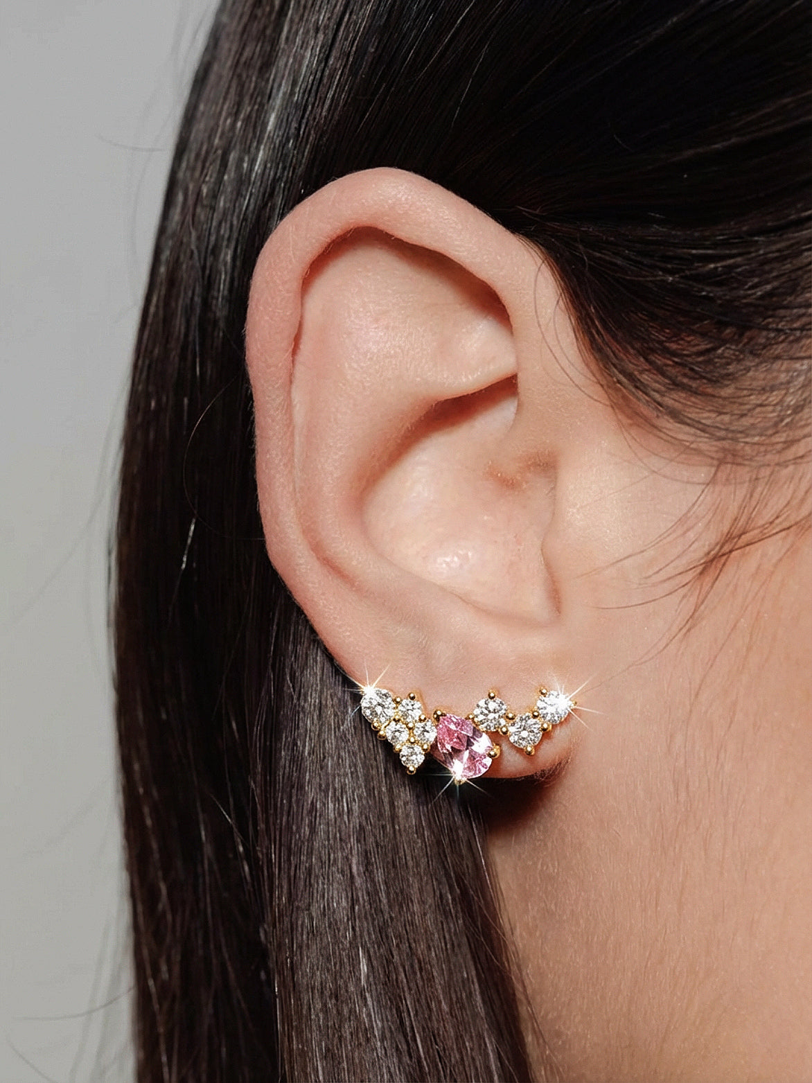 Pink Galaxy Ear Studs