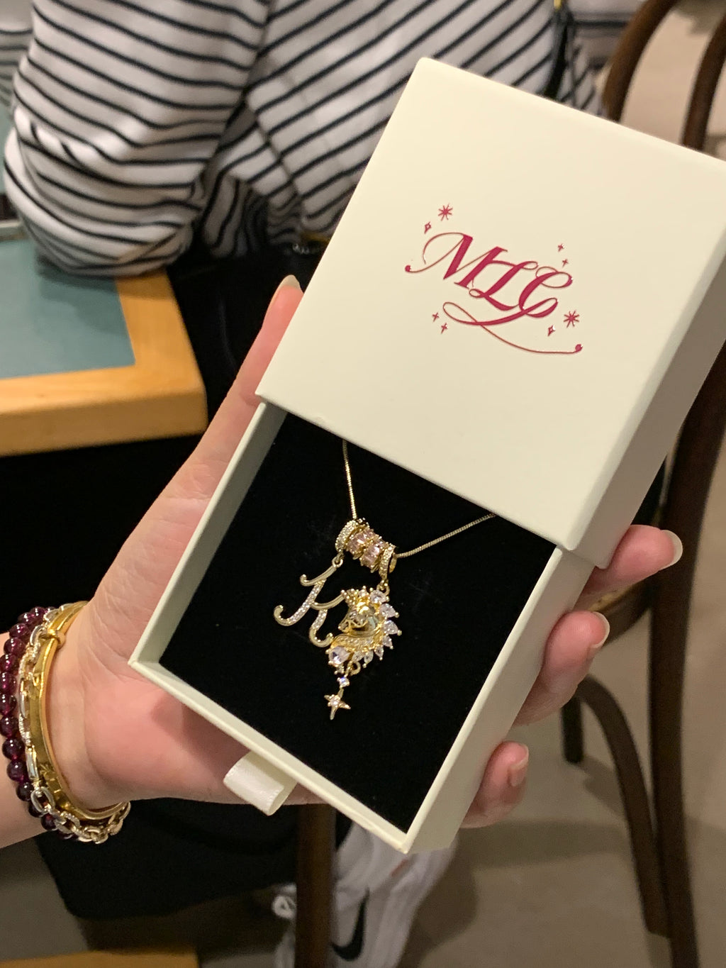 Charlotte Initials & MLC Signature Charms Necklace Set - "Unicorn"