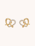 Half Pavé Pretzel Ear Studs