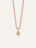 Strawberry Locket & Rose Quartz Beads Necklace