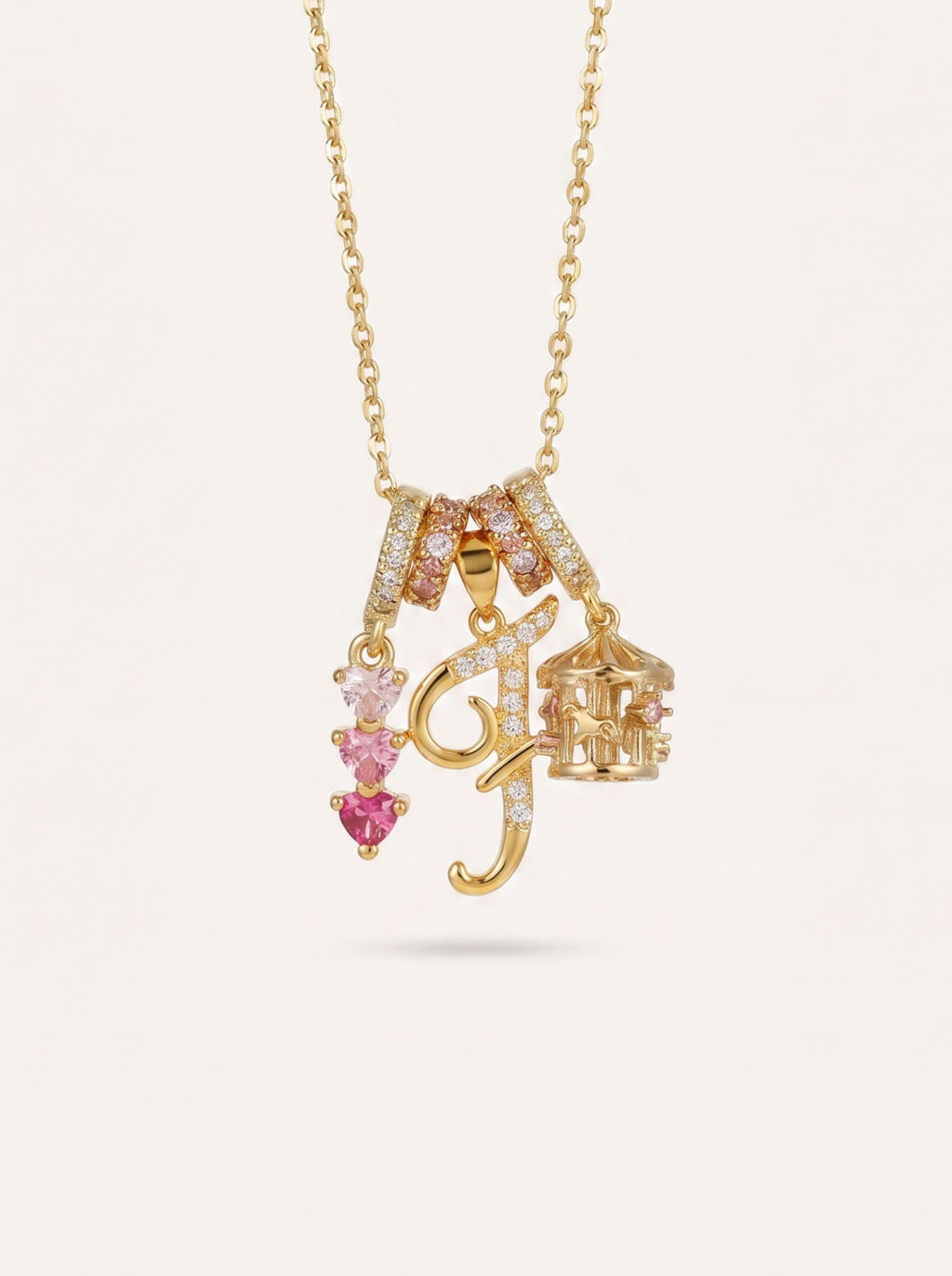 Charlotte Initial Necklace Set - "Merry-go-round"