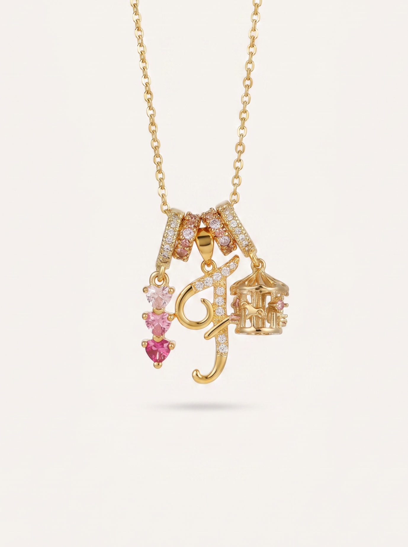 Charlotte Initial Necklace Set - "Merry-go-round"