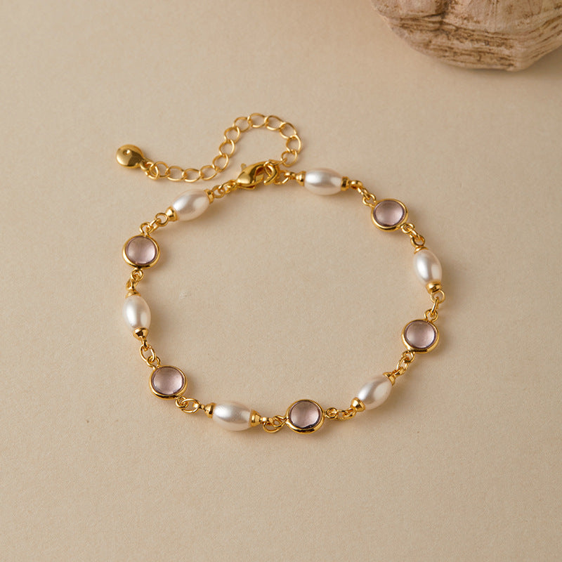 Energy Stone & Pearls Layer Bracelet