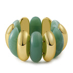 レトロシックカラーアクリルミックスゴールドチャンキーバングル