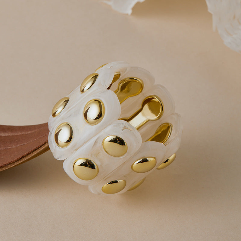 Retro-chic Acrylic Soft-Punk Chunky Bangle