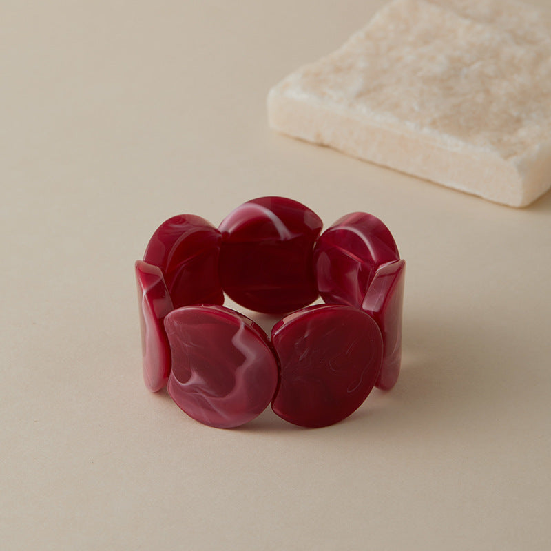 Retro-chic Pastel Color Acrylic Chunky Bangle