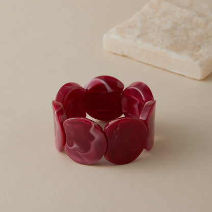 Retro-chic Pastel Color Acrylic Chunky Bangle