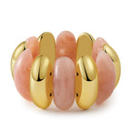 レトロシックカラーアクリルミックスゴールドチャンキーバングル