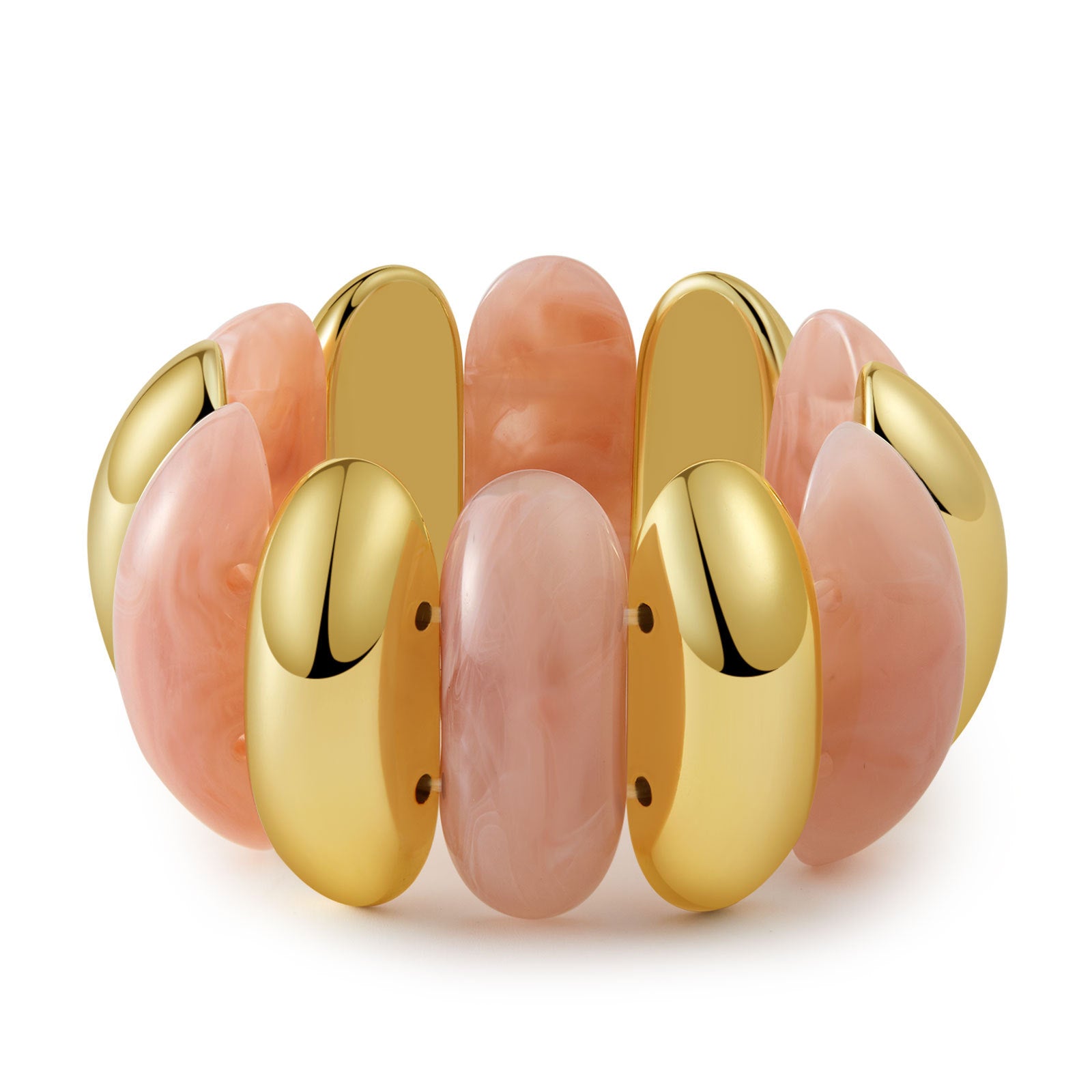 Retro-chic Colored Acrylic Mix Gold Chunky Bangle