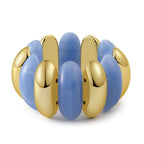 レトロシックカラーアクリルミックスゴールドチャンキーバングル
