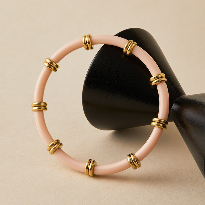 Retro-chic Pastel Color Acrylic Classic Thin Bangle