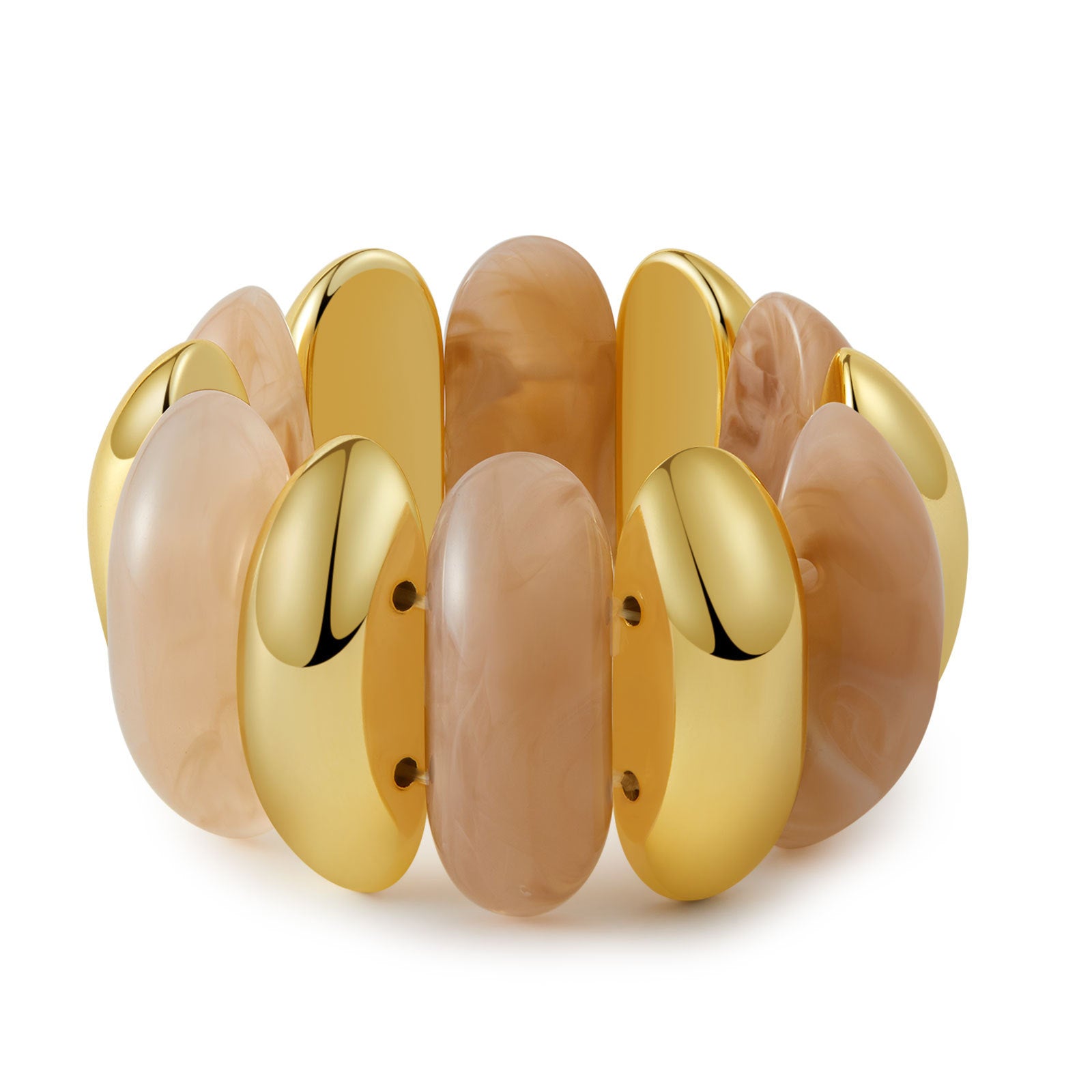 Retro-chic Colored Acrylic Mix Gold Chunky Bangle
