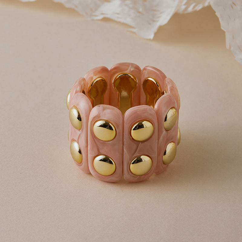 Retro-chic Acrylic Soft-Punk Chunky Bangle