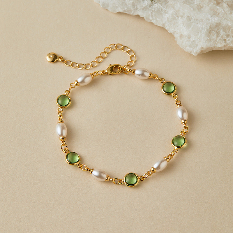 Energy Stone & Pearls Layer Bracelet