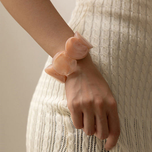 Retro-chic Pastel Color Acrylic Chunky Bangle