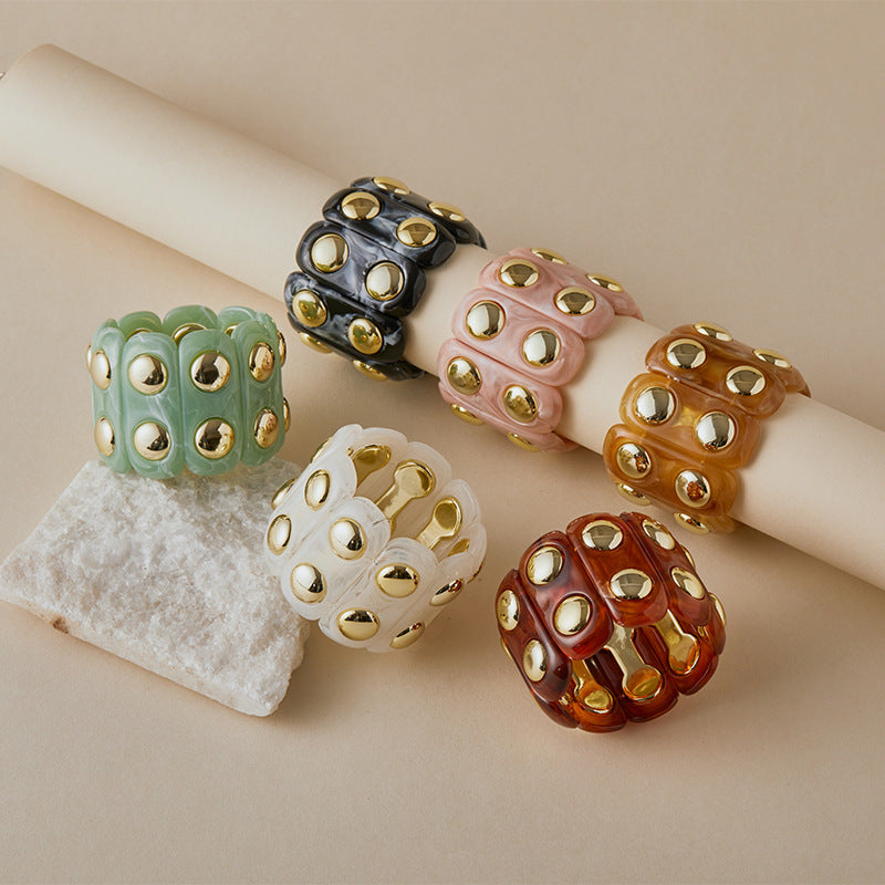 Retro-chic Acrylic Soft-Punk Chunky Bangle