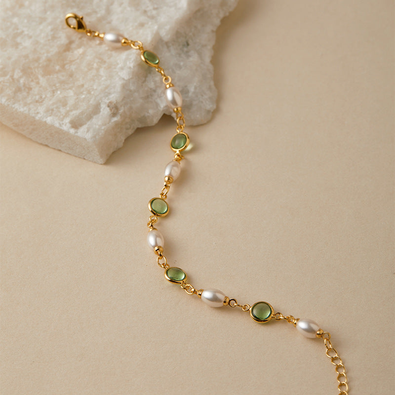 Energy Stone & Pearls Layer Bracelet