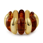 レトロシックカラーアクリルミックスゴールドチャンキーバングル